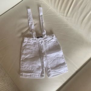 Kids LEON 2Y Unisex Boy/Girl 100% Italian Linen Shorts.Adjustable straps.Romania